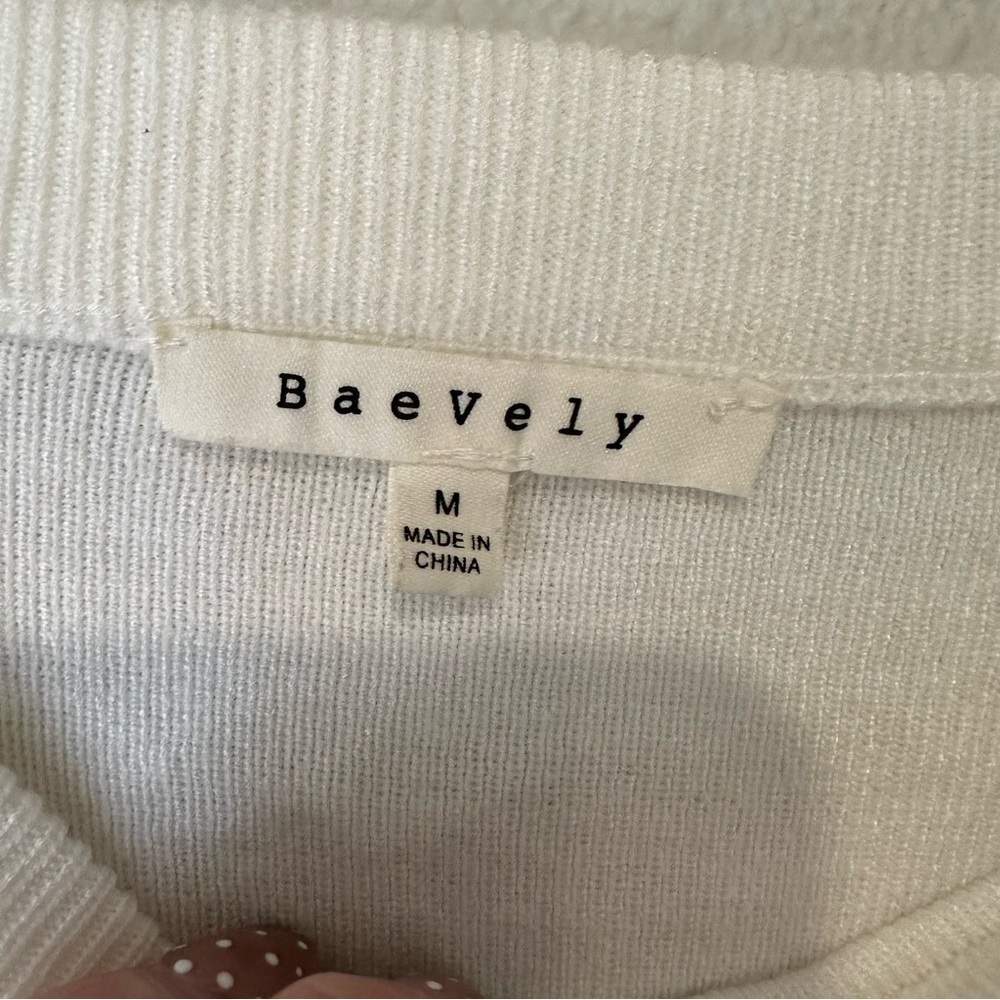 Baevely Floral Embellished White Sweater - Picture 7 of 11
